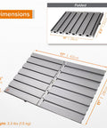AeroTrac Foldable Laptop Tray For Tripod Mounting On The Go Video And Photography Workstation with dimensions shown.