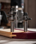 One And Three Quarter Inch Adjustable Tongue And Groove Router Bit Set Pro Grade With Seven Eighths Inch Bearing And Half Inch Shank