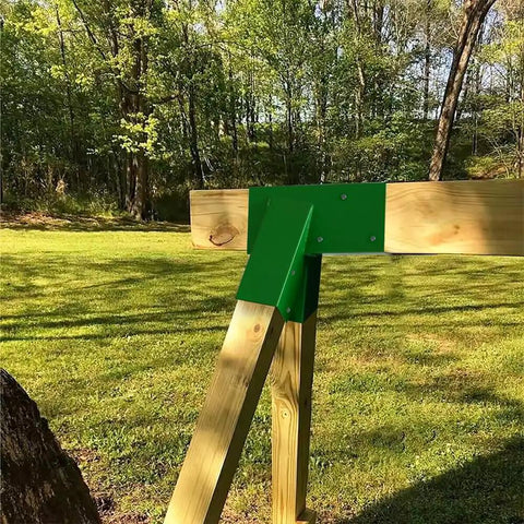 Two Pack Heavy Duty Rust Resistant Steel A Frame End Swing Brackets For Backyard Playground Set Includes Mounting Hardware For Easy DIY Installation Green