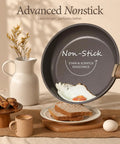 27 Piece Nonstick Pots And Pans Set With Detachable Handle, Dishwasher Safe, Induction Compatible, frying pan with egg