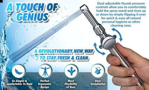 Aquaus 360 Faucet Bidet With Brass Sprayer And Warm Water, Dual Thumb Controls, spray jet in action