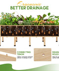 7x2 Ft Raised Garden Bed With 16 Inch Depth And Legs, Drainage Holes, Perfect For Deep Rooted Veggies, Flowers And Herbs