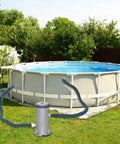 Above ground pool with connected 2 Pack 1.25 Inch By 59 Inch EVA Pool Replacement Hoses With 2026 Upgrade Flexible Tube Heads