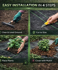 Heavy Duty Weed Barrier Landscape Fabric With Woven Geotextile Ground Cover For Garden Beds Driveways And Landscaping 1.3ft By 50ft Premium Weed Control Mat installation steps