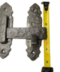 Antique Style Bronze Door Bolt Latch 10 Inch DB126 with tape measure showing size, heavy duty cast iron with vintage finish for doors and gates.