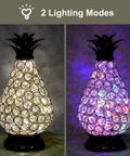 Two lighting modes of Extra Large Crystal Pineapple Lantern Lamp With IP44 Waterproof 13 Inch Lantern Decor Vibe Battery Operated Six Hour Timer