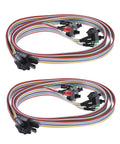 Two Pack 2 Pin PC Power Switch Cable With 27 Inch Front Bezel Push Button No Fuss On Off Reset For ATX Desktop Case LED Indicators Red And Green Includes HDD LED Signals