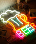 Colorful Beer Mug Neon Sign Led Neon Light For Wall Decor USB Powered 16.5 By 10.1 Inch Perfect Bar Home Man Cave