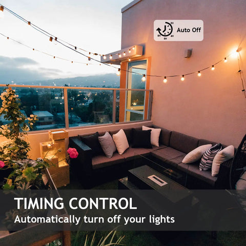 Outdoor Dimmer Switch For String Lights With Remote Control No Fuss Easy Setup Plug In Dimmable Light Timer Waterproof