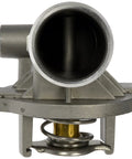 Front view of Patented Aluminum Thermostat Housing Assembly With Thermostat For Select Chrysler And Dodge Models OE Fix Heavy Duty Replacement