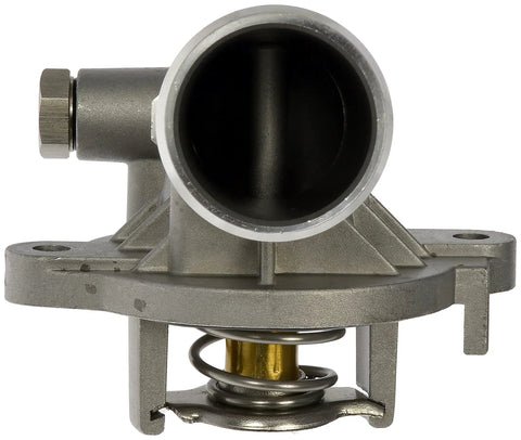 Front view of Patented Aluminum Thermostat Housing Assembly With Thermostat For Select Chrysler And Dodge Models OE Fix Heavy Duty Replacement