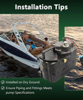 Rock Solid Upgraded Fuel Pump Assembly With Fitting And Adapter For Mercruiser 350 377 496 close-up image with installation tips.