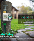 Programmable Sprinkler Timer With Brass Inlet And Outlet For Garden Hose Rain Delay Automatic And Manual Watering System