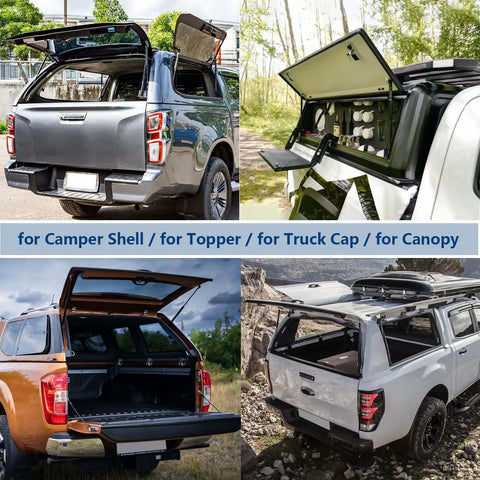 Heavy Duty Gas Strut Lift Support For Truck Camper Shell Topper Cap And Tool Box Hella Tough Tension compatible installation on trucks.