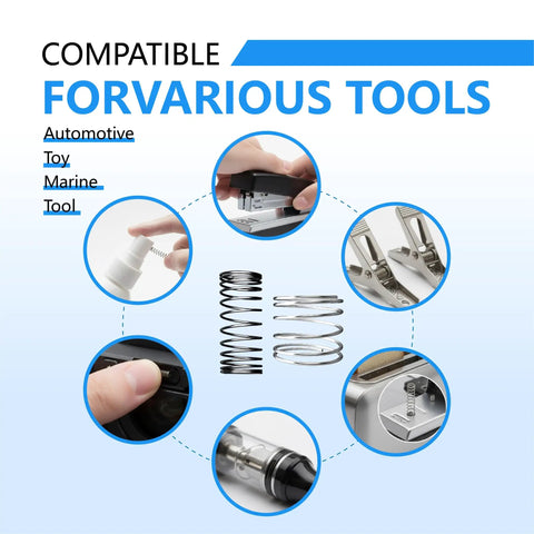 5 Pack Heavy Duty Compression Springs Stainless Steel Set compatible with various tools and applications in automotive and DIY.