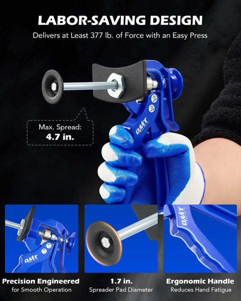 Speedy Brake Caliper Compression Tool For Quick Pad Replacements in hand with labor-saving design and ergonomic handle.