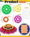 Colorful Gear Shaped Felt Decor Mats Set Of 48 In Four Sizes 3.1, 4.7, 6.2 And 7.8 Inches displayed in various colors