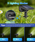 Outdoor Solar Lights IP68 Waterproof 56 LED Garden Path Spotlights With 3 Lighting Modes showcasing 3 brightness levels