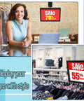 Retail use of 6 Pack Black Rectangular Faceout Sign Holders for Slatwall and Gridwall Displays 7W by 5.5H Durable Price Tag