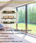 2-Pack Heavy Duty Sliding Door Rollers With Steel Ball Bearing Tandem Wheels For Patio Doors, Universal 1-1/4 Inch Wheel