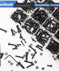 Metric Screw Assortment Kit with Lock and Flat Washers for M3 M4 M5 M6 Hex Socket Head Cap Screws 12.9 Carbon Steel Bolts Nuts