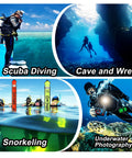 Scuba divers using Top Notch High Visibility Surface Marker Buoy With 100ft Dive Reel For Scuba 6ft Open Bottom Signal Tube.
