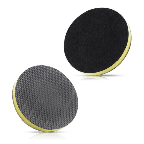 6 Inch Fine Grade Clay Pad For DA Polisher, Clay Bar Pad Wipe Foam Pad For Car Detailing, Velcro backing visible, two pads shown