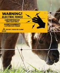 8 Pack Electric Fence Warning Signs 10 By 4 Inch Durable High Visibility Yellow And Black Signs For Farm Ranch Property Safety Warn Intruders Or Animals Easy Peel Adhesive Outdoor Weatherproof on wire fence near horse