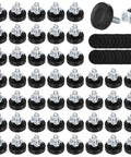 Heavy Duty 50 Piece Furniture Leveling Feet Set With Quarter Inch Twenty Thread T Nuts And Felt Pads Adjustable Height From Three Eighths To One Inch Ideal For Tables Cabinets And Stools On Uneven Floors, displayed in rows
