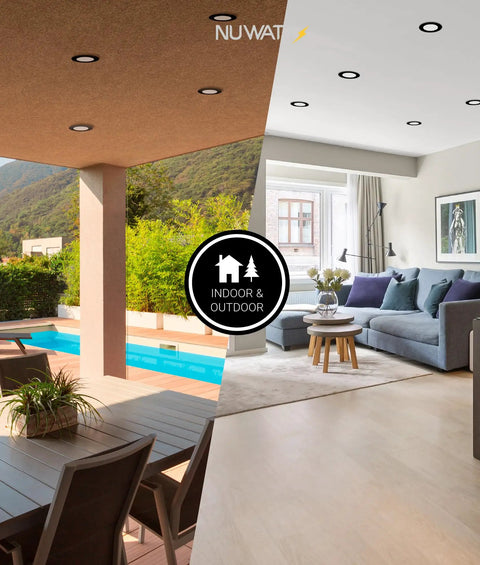 6 Pack 4 Inch Ultra Thin Black LED Recessed Lights With 5 Color Temperatures 2700K 3000K 3500K 4000K 5000K, indoor outdoor view