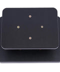 Top view of Pair Of Universal Wood Design Speaker Stands For Bookshelf Speakers And Studio Monitors, black base detail.