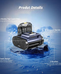 Cordless Robotic Pool Cleaner With 180 Minute Runtime For Inground Pools Wall And Waterline Climbing Auto Vacuum No Cord Hassles Thanks To Smart Sonar Navigation Cleans Up To 2,150 Sq Ft Per Charge with ergonomic handle and top load filter on a pool surface.