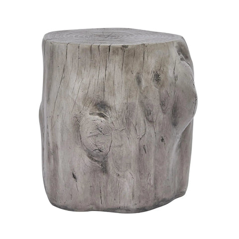 Super Sleek Tree Stump Side Table For Your Backyard Vibes And Indoor Lounge Setup Featuring Realistic Concrete Finish Totally Dope Accent Table For Modern Patio Or Cozy Living Room Space In Antique Grey
