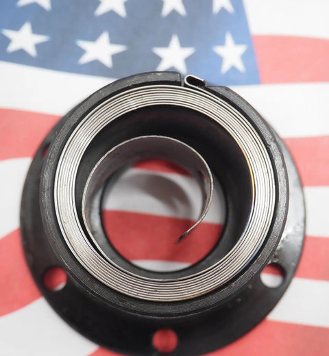 Heavy Duty Solid Steel Clock Spring Housing Assembly For Milling Machines, top view highlighting its durable metal design.