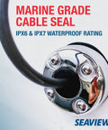 Round Cable Gland Marine Grade Waterproof Pass Through Seal CG20SS Polished Stainless Steel on a boat installation