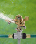 Two Pack Impact Sprinklers With Stand Spike Heavy Duty Zinc Alloy Lawn Sprinkler Heads On Spike Base Adjustable From 360 Degrees