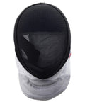 Front view of a fencing mask with mesh design, part of Fencing Mask And Cord Bundle For Beginners And Pros, 350N Protection.