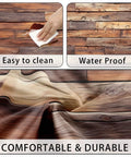 Close-up of Beast Waterproof Outdoor Picnic Table Cover showing rustic wood design, waterproof feature, and easy-to-clean surface.