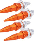 Orange Spike License Plate Screws Kit Four Piece With Anti Theft Bolts Made From Stainless Steel And Aluminum Alloy Decorative Fasteners For Cars