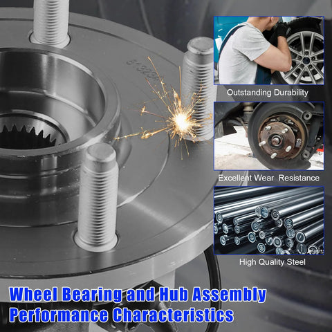 Front Wheel Bearing And Hub Assembly For Jeep Grand Cherokee 2005-2010 And Commander 2006-2010 5-Lug With ABS Drop-In Replacement Part Easy Install 4WD Or RWD Premium Quality Wheel Hub Bearing