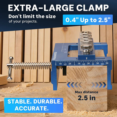 Extra-large clamp with ruler from All In One Doweling Jig Kit And Biscuit Jointer Set For Precision Woodworking Joinery