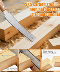 Woodworking Tools Starter Kit For DIYers And Beginners with 6-inch double edge blade for dovetail joinery and flush cutting.