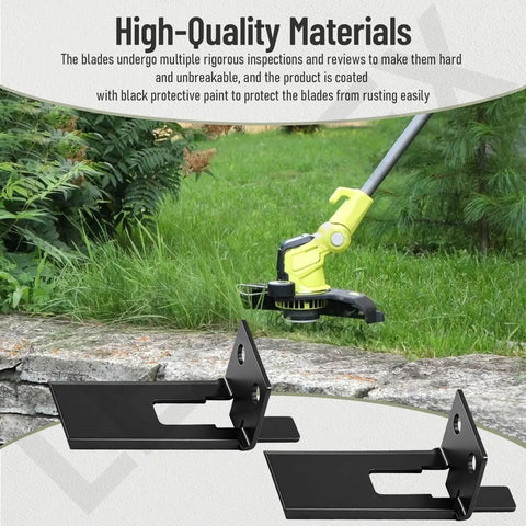 2 Pack Line Cutting Blade For Homelite RY15523A And RY15523AVNM String Trimmers, shown in garden with close-up of blades