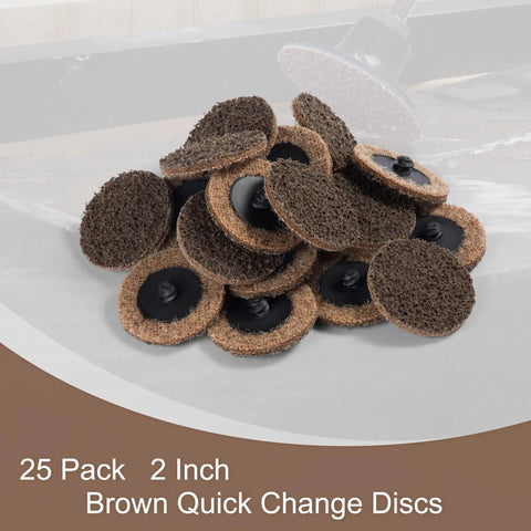 Coarse 2 Inch Quick Change Sanding Discs With One Quarter Inch Shank For Die Grinder Set Pro Grade Aluminum Oxide Open Web