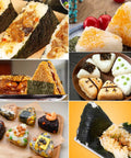 Various rice balls shaped with Triangle Rice Ball Molds 2 Pack Large Do It Yourself Sushi Makers Kit For Lunch Bento Easy