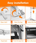 Step-by-step assembly guide for Go-To Aluminum Folding Camping Table With Adjustable Legs For Travel And Outdoors in white