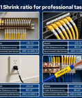 Legit Heavy Duty Heat Shrink Wire Labels With Ribbons For Tough Electrical And Auto Jobs Featuring Sweet 3 To 1 Shrink Ratio on cable connections.