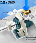 Blue Straight Push To Connect Fitting For 4mm Tube OD M5 Thread With Sealing Ring Copper And Plastic Pneumatic Quick Connect Connector installed