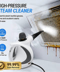 Powerful 1050w Handheld Steam Pro Cleaner For Home With 230 Degree High Pressure And 12 Accessories Fast 15s Heat Up Multi Surface Steamer for tile and grime removal.