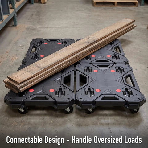 Beefy Heavy Duty Folding Platform Truck Hauls Up To 330 Lbs With A Flatbed Dolly Cart On Wheels Portable Moving Cart For Boxes Furniture And Equipment Foldable Flatbed For Easy Storage And Quick Load, black plastic platform with wood planks